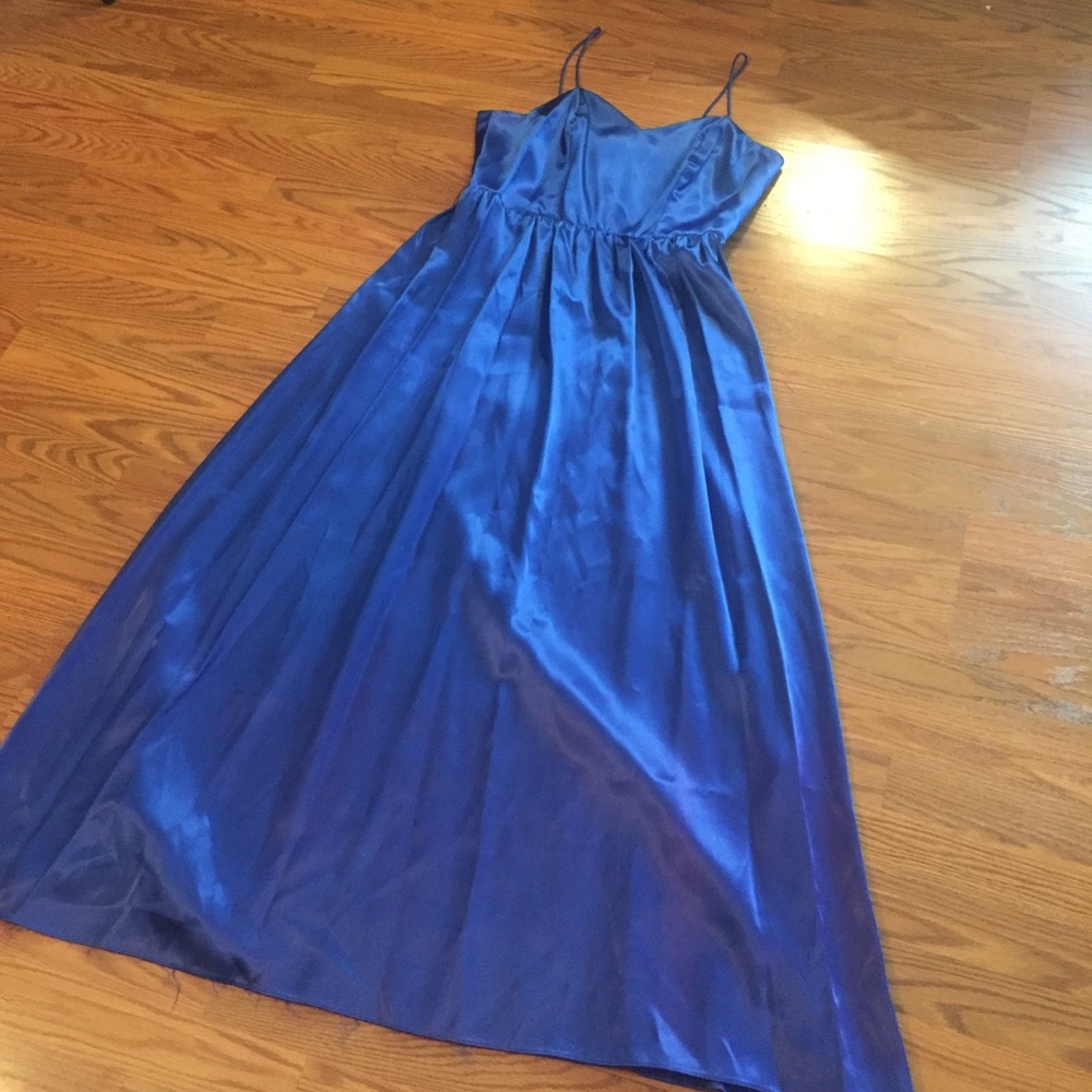 Reformation Vintage Satin Slip Dress Maxi 90’s Medium Blue - Picture 11 of 16